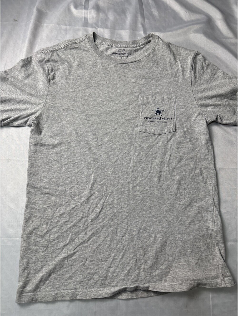 Vineyard Vines Dallas Cowboys Gray Pocket T-Shirt Size S